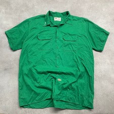 Dickies Work Shirt Mens 2XL Workwear Short Sleeve Button Up, Green