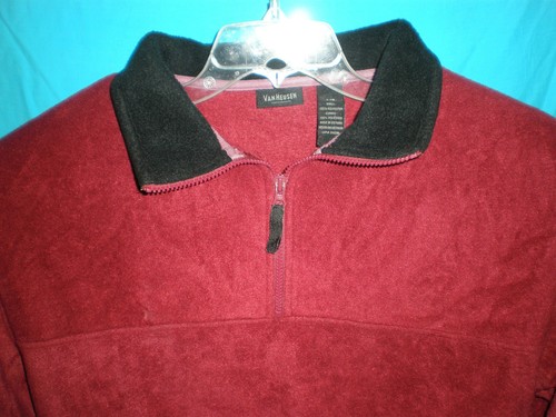 Maglione pullover uomo Van Heusen bordeaux pile scollo zip L C:54 W:50 L:27 - Foto 3 di 5