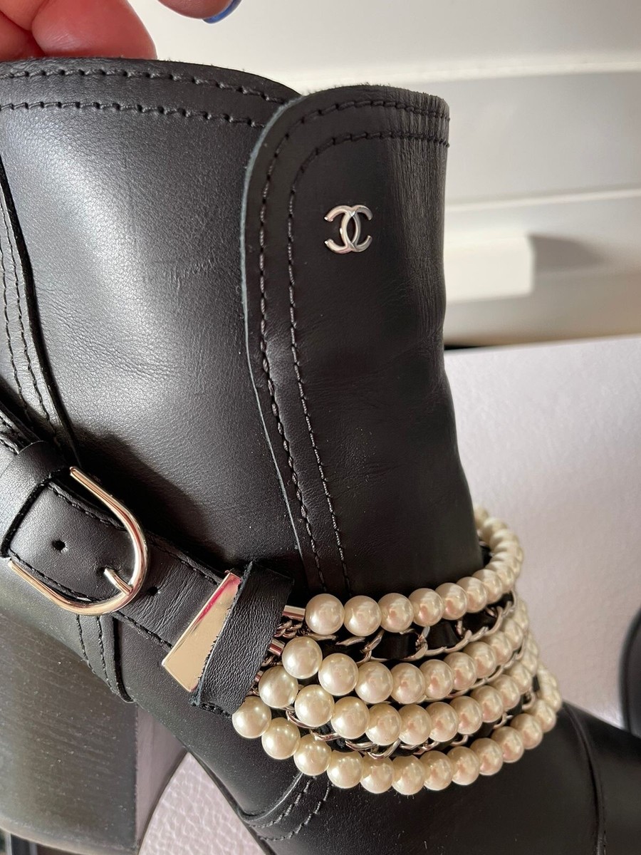 Chanel heel boots with pearls Size 38 | eBay