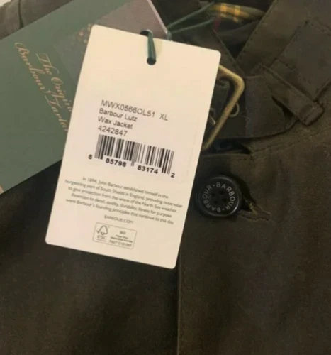 BARBOUR LUTZ Waxed Jacket Olive Rugged Sophistication MSRP$520 British Luxury image 9