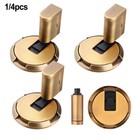Heavy Duty Adjustable Door Stop with Minimalist Design in Yellow Bronze