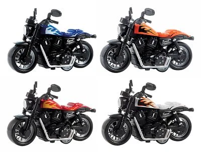 TOI-TOYS MOTORRAD Chopper mit Rückzug 9cm Modell Motorcycle Bike Spielzeug Kinder 4Var 05