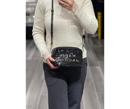Marc Jacobs Flash Leather Crossbody Bag - Black Sequin - Picture 5 of 7