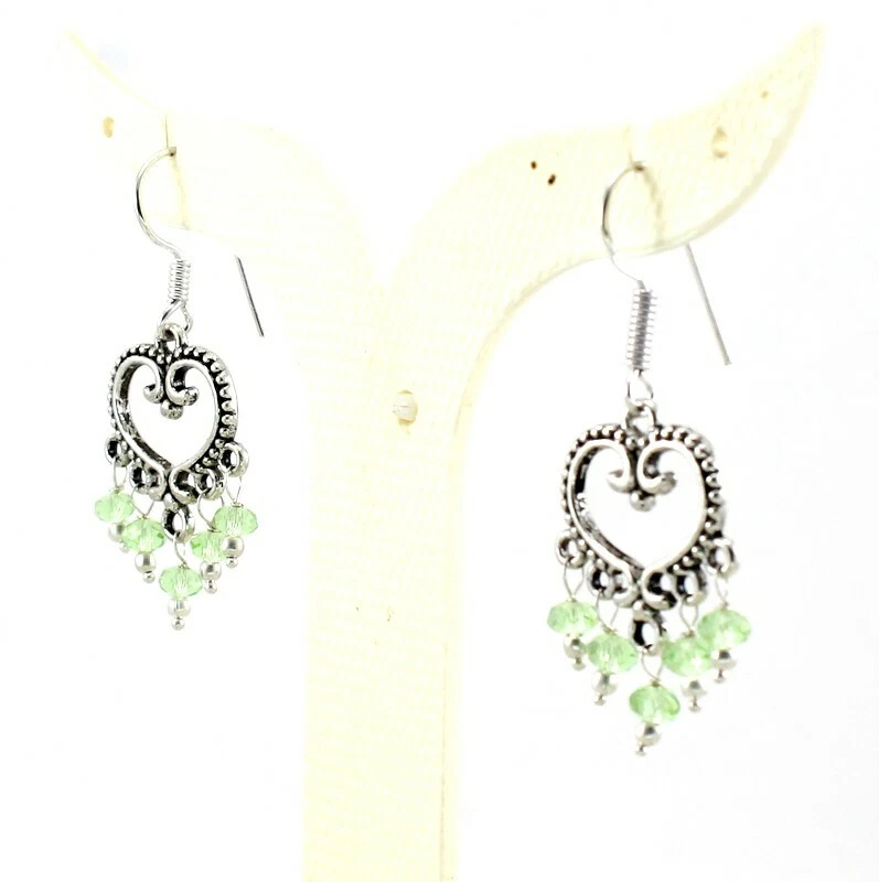 Ohrringe Natur Kristall Edelstein Handarbeit Perlen Oxidiert Ohrringe Schmuck - Bild 3 von 3