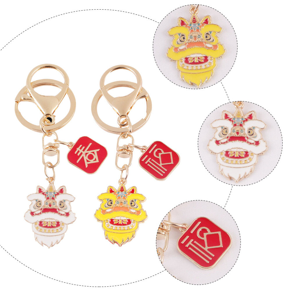 2 Pcs Key Chain Keychain for Car Keys Ornament Chinese Lion Chic eBay