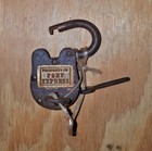 Property Of Pony Express Working Cast Iron Lock With 2 Keys Rusty Antique Finish — photo 2