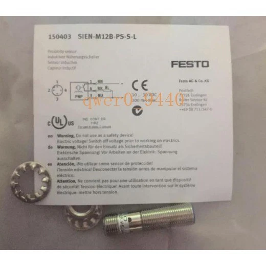 New One Festo SIEN-M12NB-PS-S-L 150411 Proximity Sensor Free Shipping - Image 2 of 2