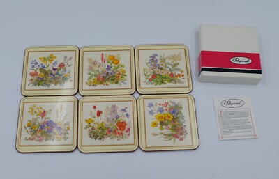 Pimpernel U.K. Coaster Set flowers vintage unique with superior finish NIB