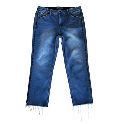 Democracy  Ab  Solution Medium Wash Raw Hem Women s Skinny Ankle Jeans Size 12