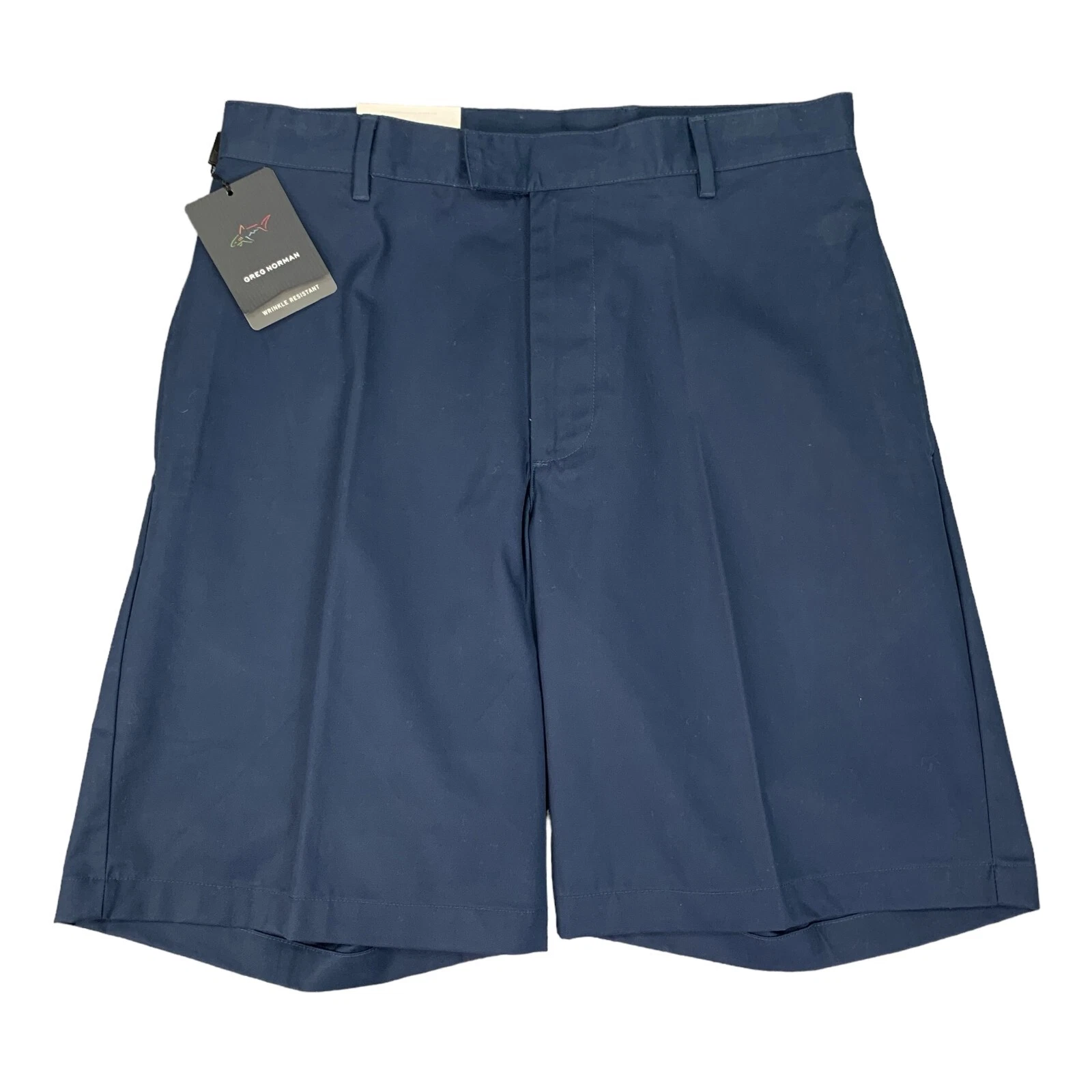 Greg Norman Short Uomo 32 Blu Navy Cotone Essentials Attack Life Golf Frontale Piatto