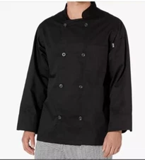 Chef Coat by Chef Code Black Long Sleeve Style CC118 Size Large LG