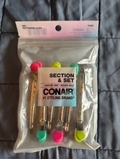 CONAIR SECTION & SET HAIR CLIPS 6 PACK - NEW