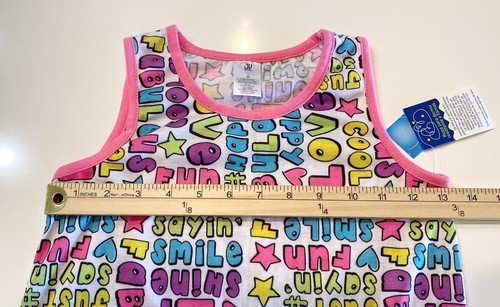 Kids Tank Top Dress Tee Shirt Dress Love, Smile, Cool, Bright Happy Graphic NWT - Picture 6 of 7