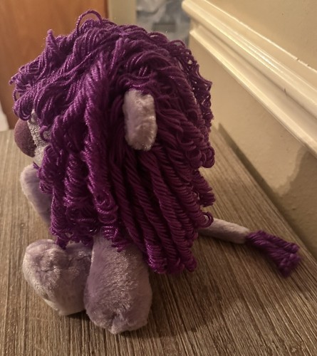 AURORA MOP TOP PURPLE LION PLUSH STUFFED 10" W Whistle Sounds When Belly Pushed - Picture 6 of 23