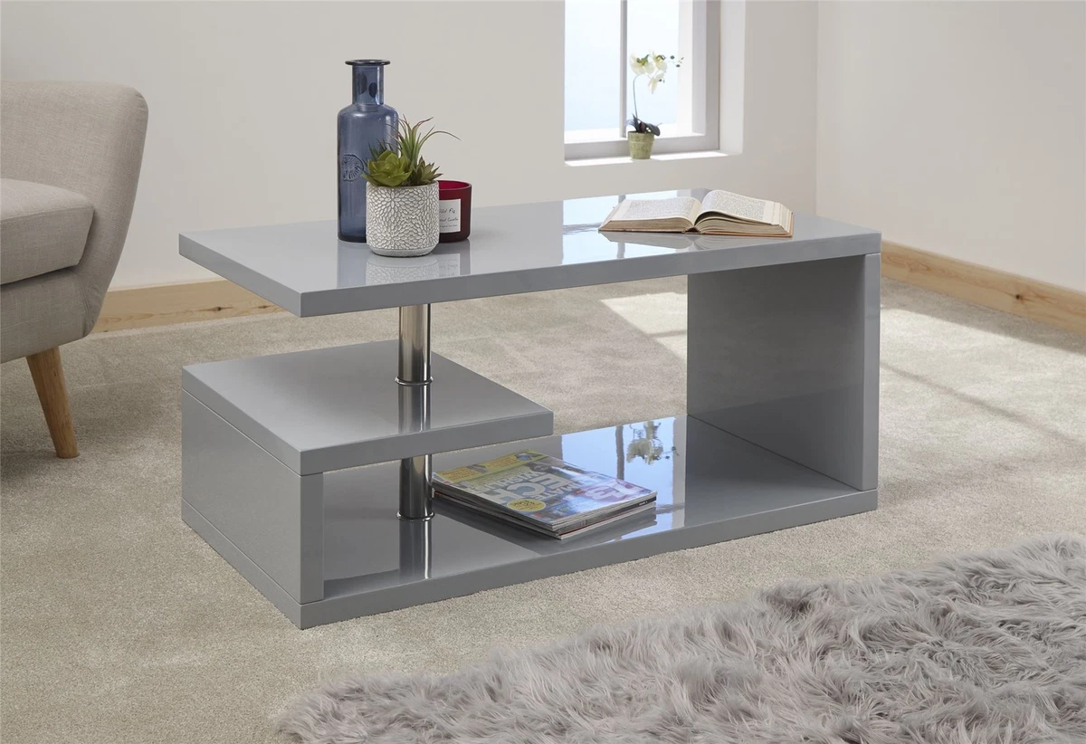 Grey coffee table with led lights online