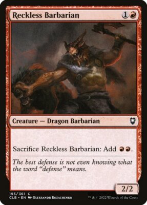 MTG Reckless Barbarian (193/1080) Commander Legends Battle for Baldur's Gate LP