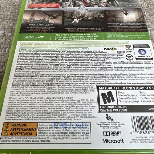 Assassin’s Creed II 2 (Microsoft Xbox 360) Brand New - Picture 6 of 6