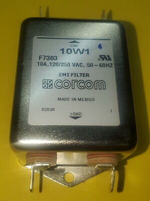 CORCOM /  EMI LINE FILTER  10w1 F7303, 10A, 120/250VAC, 50-60Hz