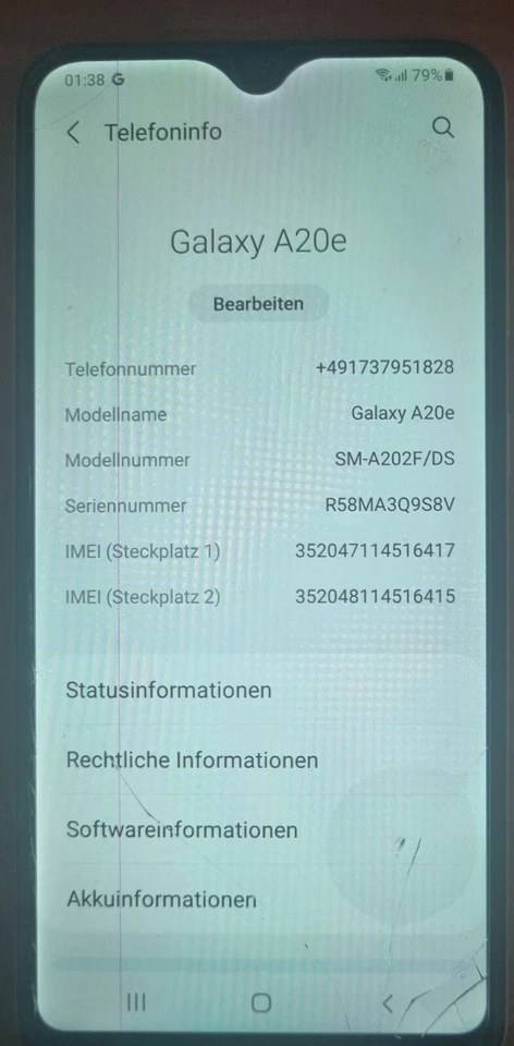 Samsung Galaxy A20e 32GB - Weiß Ohne Simlock Dual-SIM Display Flimmer SM-A202F, Foto 4 von 4
