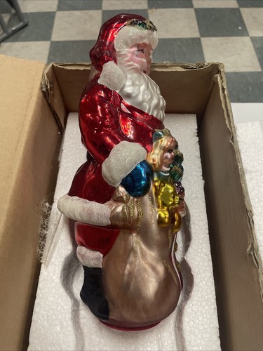 PESCHKA Vintage 1996 Large Glass Santa Claus Christmas Table Decor - Picture 8 of 21
