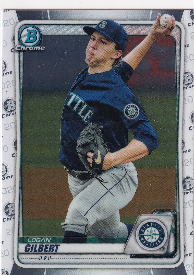 2020 Bowman Chrome Prospects RC Logan Gilbert Seattle Mariners