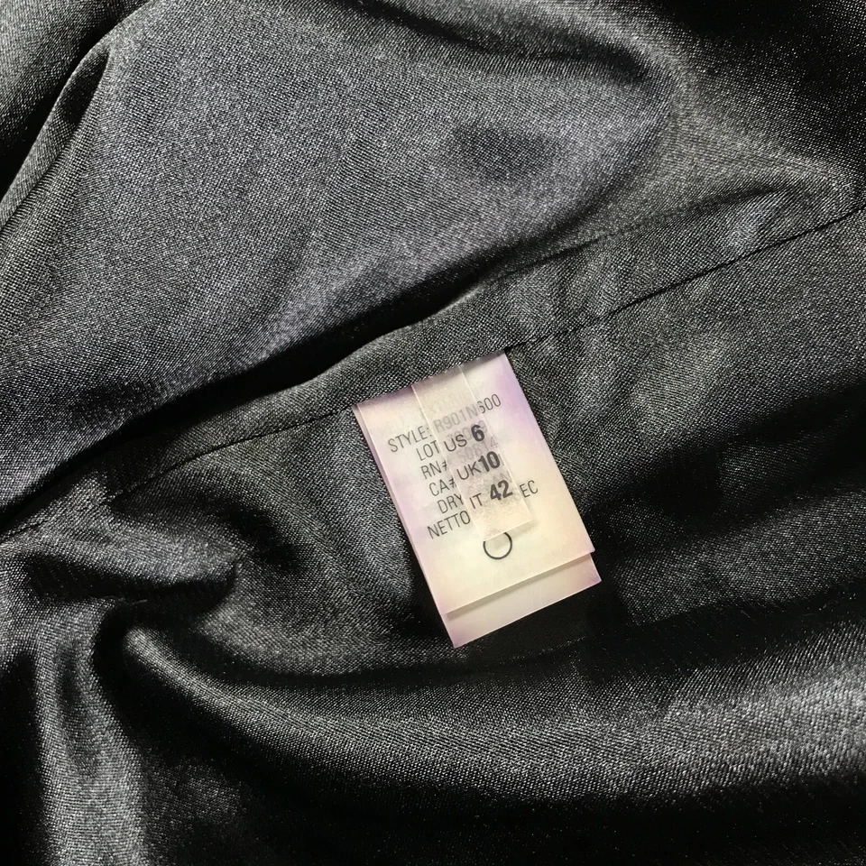 Elie Tahari Trench Coat Womens 6 Black Lightweight Smooth Belted - Image 4 of 4