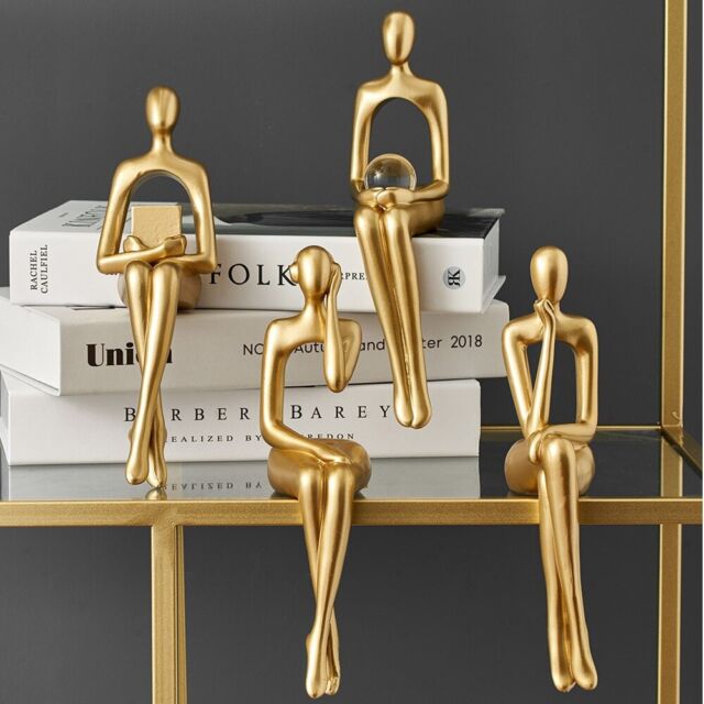 Home Decoration Accessories Decorative Golden Reading Figures Study Room Decorat Home Decoration Accessories Decorative Golden Reading Figures Study Room Decorat