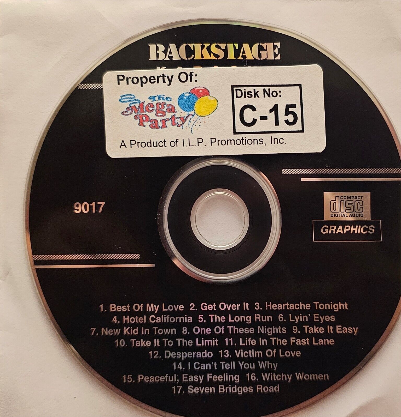 Greatest Hits Of The Eagles Backstage Karaoke CDG Disc - CD