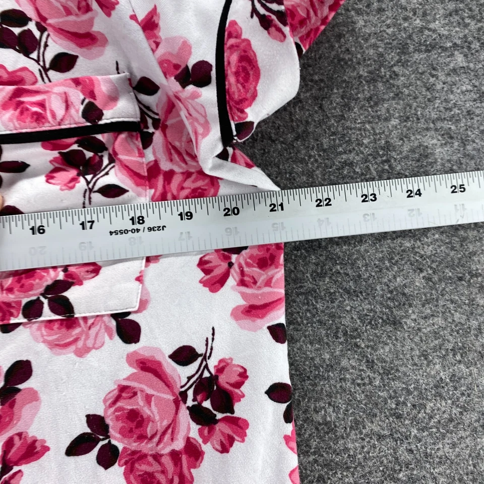 Camisa para dormir Kate Spade New York para mujer S pequeña blanca floral con cuello abotonado Foto 4 de 4