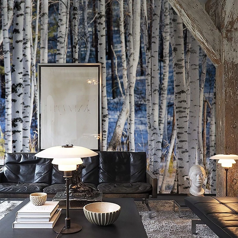 Blue Forest Peel And Stick Wall Mural 148"X98"Living Room Decor Cut Into 5 pcs - Image 2 of 4