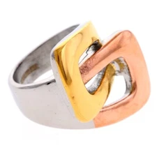 Gold Tone Fashion Three Tone Stainless Steel Ring KLS026-MIX6