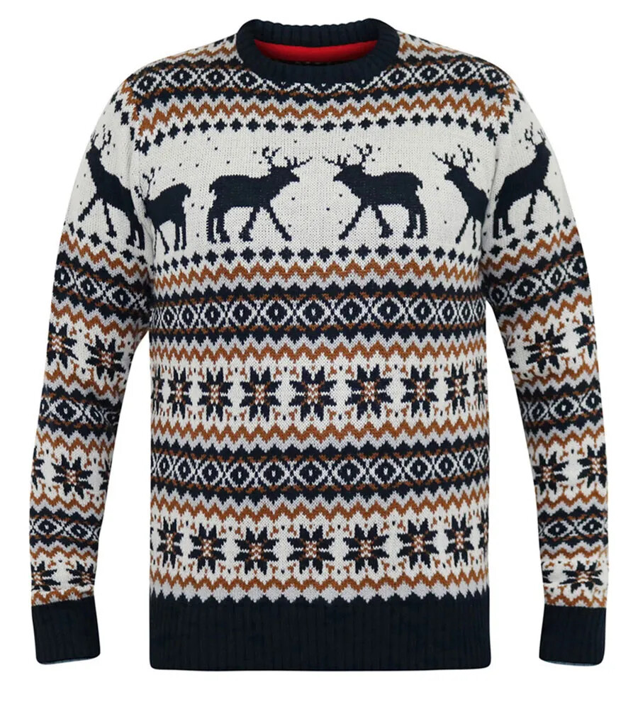 D555 Big Mens Christmas Jumper With Reindeer Design 2XL-5XL