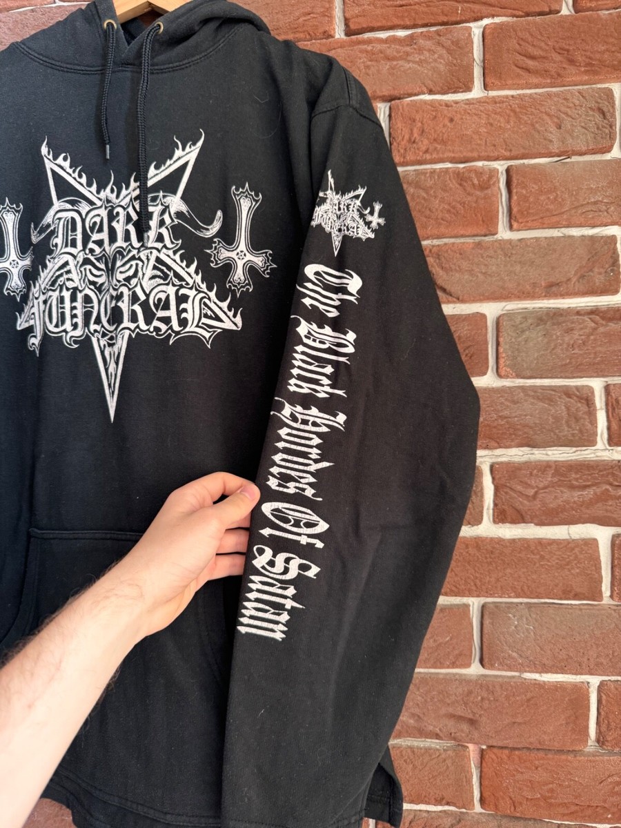 Rare Vintage 90s Dark Funeral Sign Black Metal Band Hoodie L | eBay