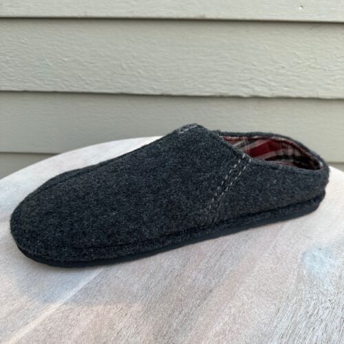 New Staheekum Mens Size 10 Timber Slippers Charcoal Gray Flannel Slip On Shoes - Picture 1 of 13