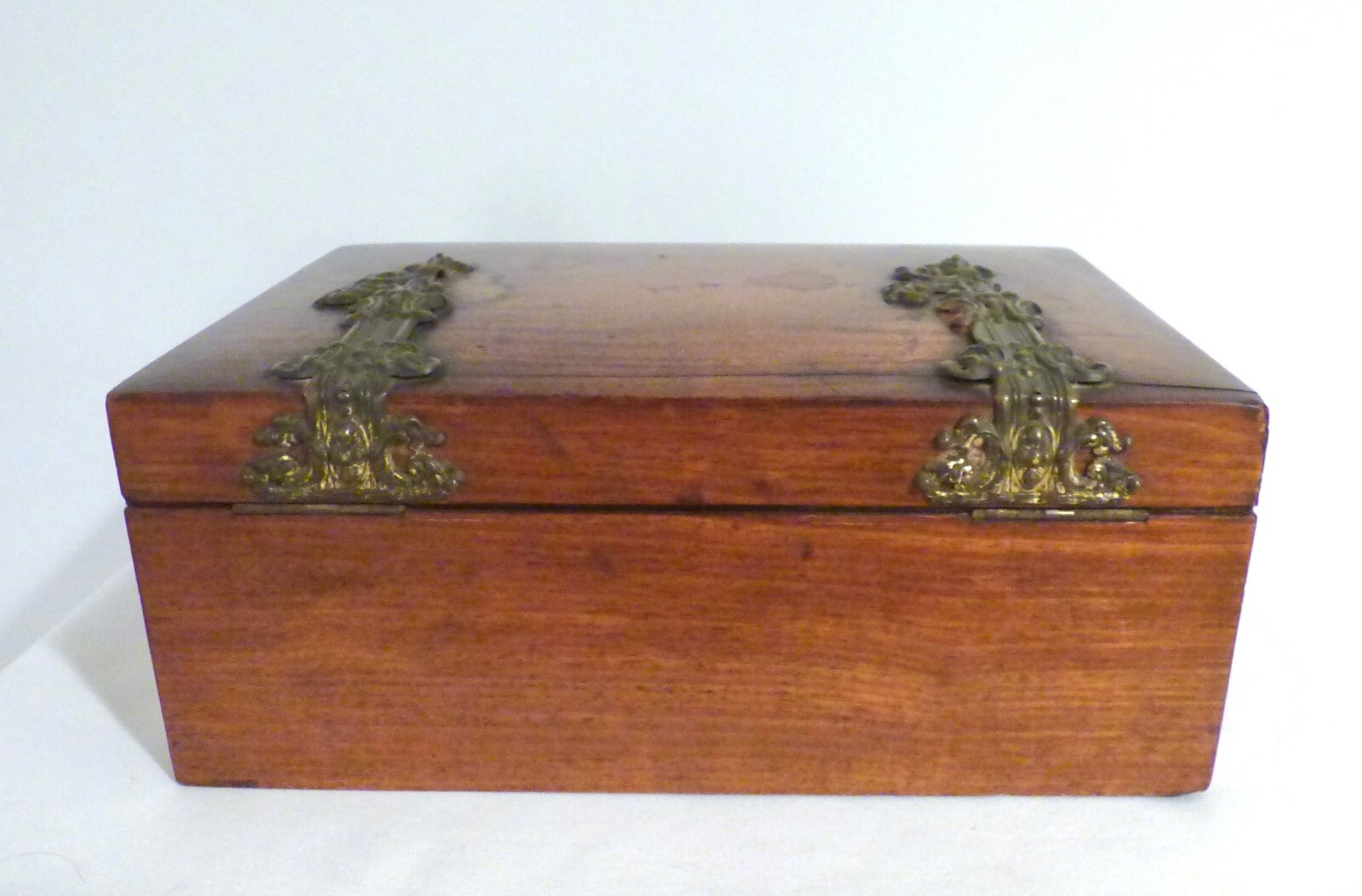 Antique Wood Tin Lined Cigar Box Humidor Tea Caddy Original Hardware Hinges Key! eBay