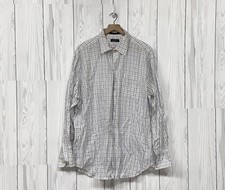 Nautica shirt mens 18 36/37 button up long sleeve white patterned classic fit