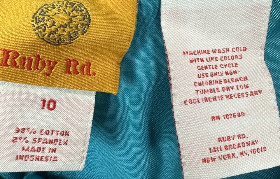 Ruby Rd Womens blue cotton stretch pants, sz 10 casual workwear office - Image 3 of 3