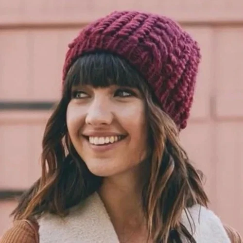 4/$20💖Raspberry Burgundy Braided Knit Beanie