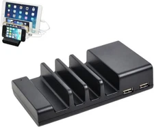 4 Port USB HUB Charging Dock Station Charger Stand Organizer For Phone or Tablet