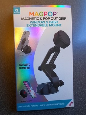 MagPop Magnetic Pop-Out Grip Stick-On and Vent Mount 2 Mounting Options