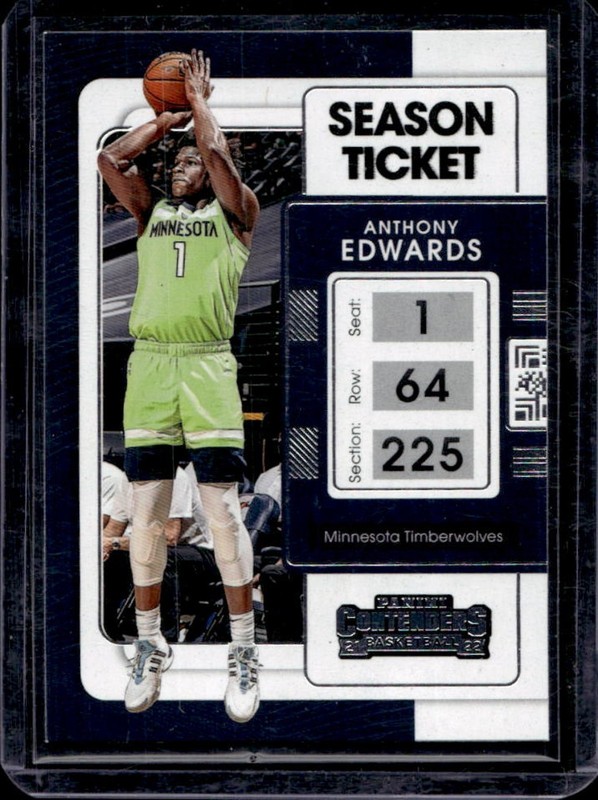 2021-22 Panini Contenders Anthony Edwards Season Ticket #5 Timberwolves