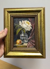 Quadro olio con cornice originale peonia floreale natura morta cornice...