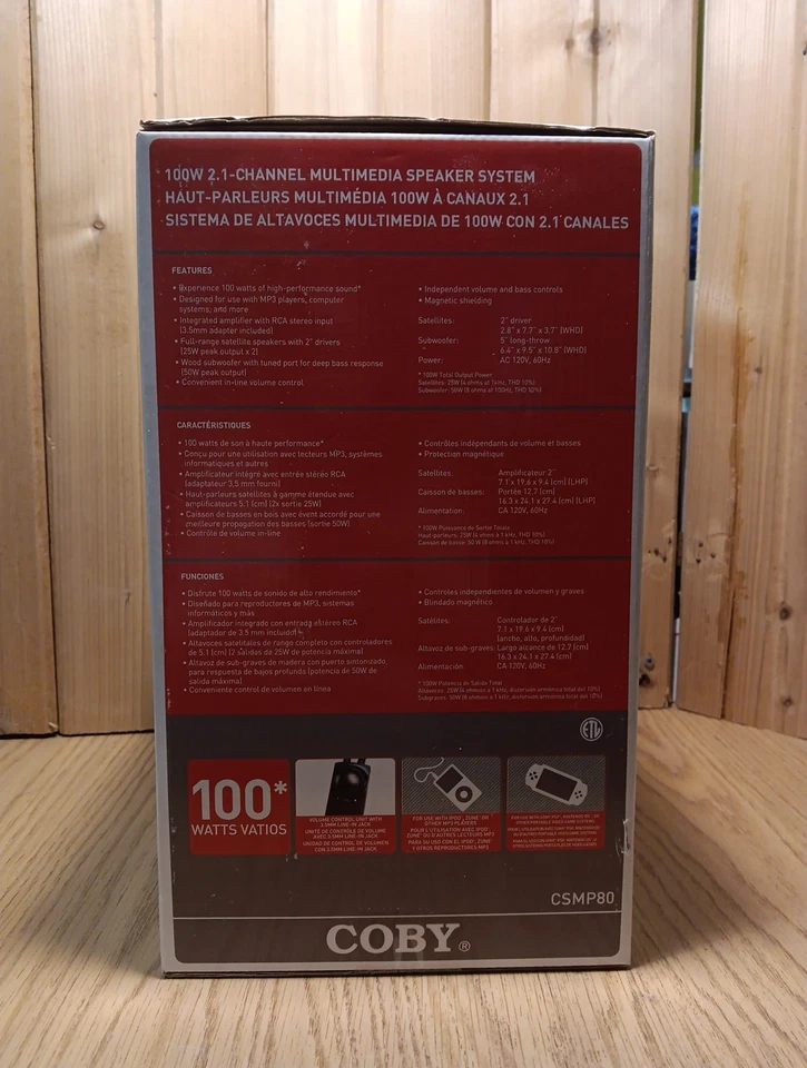 Sistema de Altavoces Multimedia Coby 100W 2.1 Canales Foto 2 de 3