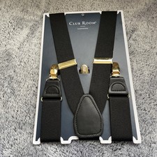 Mens Metal Clip Suspenders by Club Room Exclusively for Macy's Black One Size