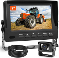 1080P Wired Backup Camera System for Tractors and Farm Trucks   7" HD Monitor wi