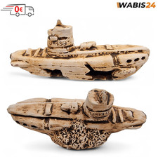 Aquarium Deko U-Boot Wrack Schiffswrack Höhle Keramik 25x11x8cm Boot Versteck