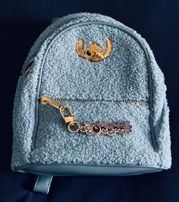 Disney Stitch Blue Plush & Gold Mini Backpack Bioworld Lilo and Stitch RARE