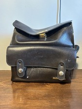Vtg 1980s Minolta 35mm Film Camera Brown Leather Bag - Made in Japan