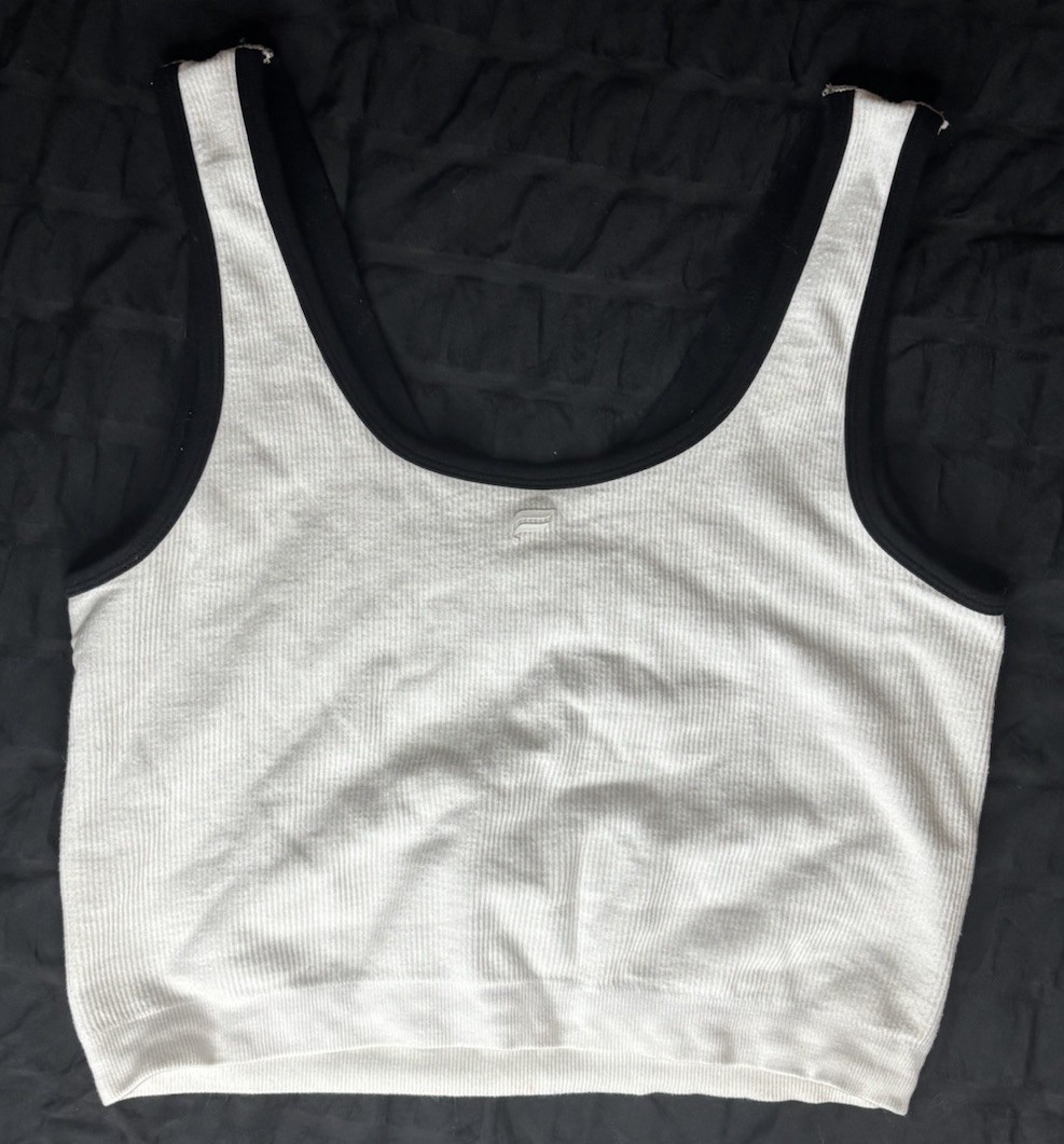 Fabletics Cropped Ribbed Compression Top – White/… - image 6