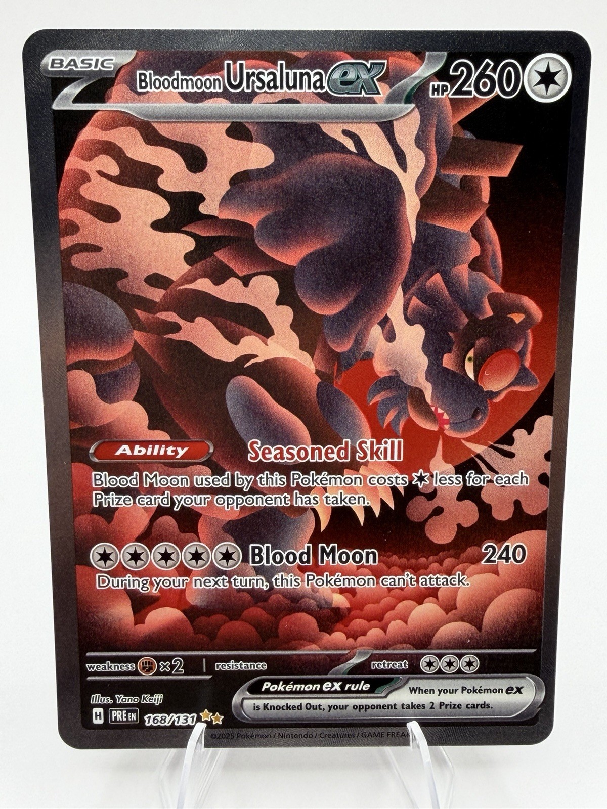 Pokemon Bloodmoon Ursaluna ex 168/131 Prismatic Evolutions SIR Full Art Holo NM